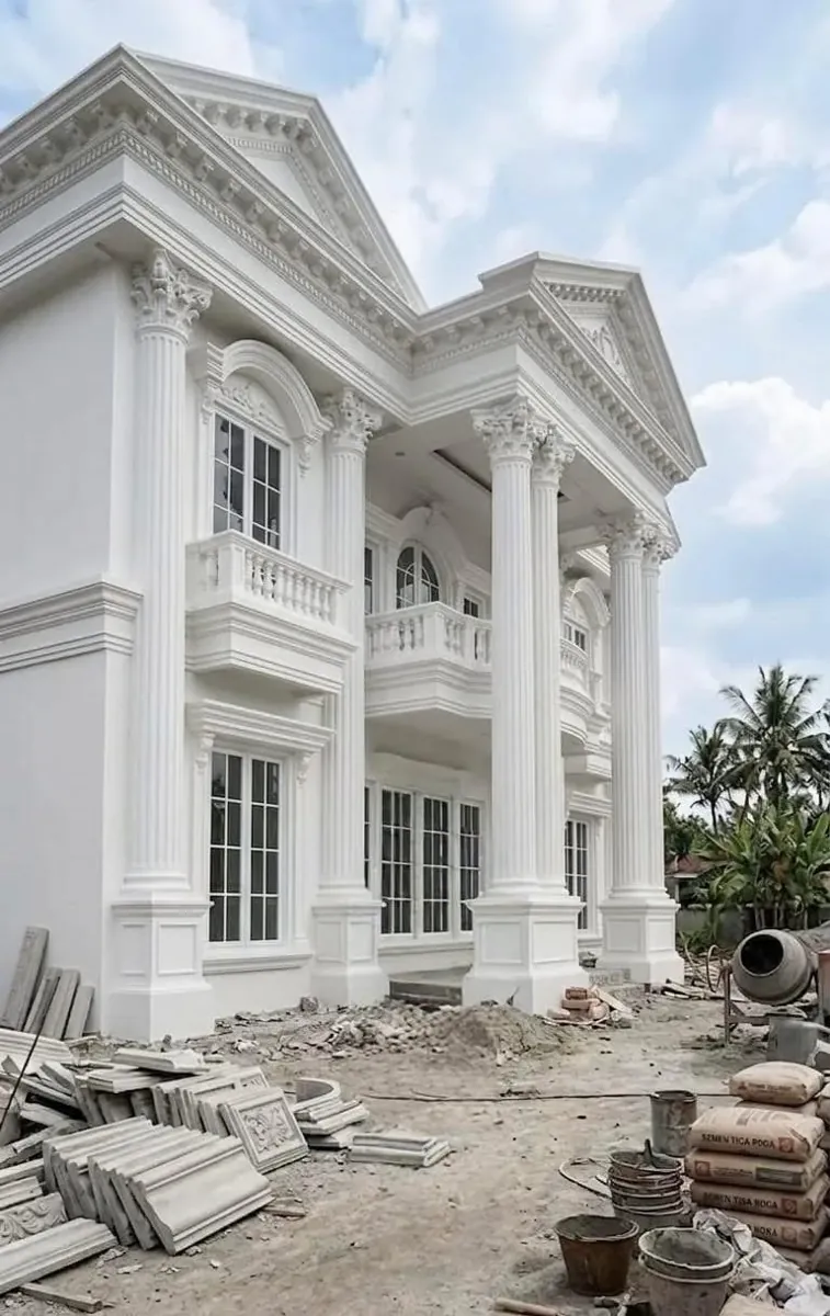 Detail tampilan fasad bangunan hunian